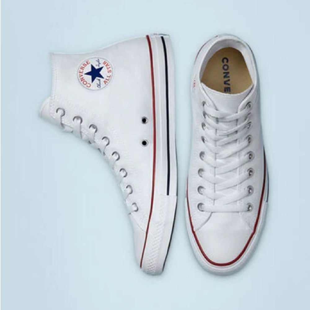 Converse White and Red High-Tops